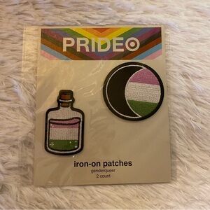 ✨target pride iron on patches - genderqueer✨